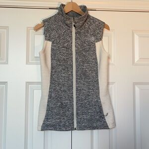 The North Face Grey and White Fleece Vest